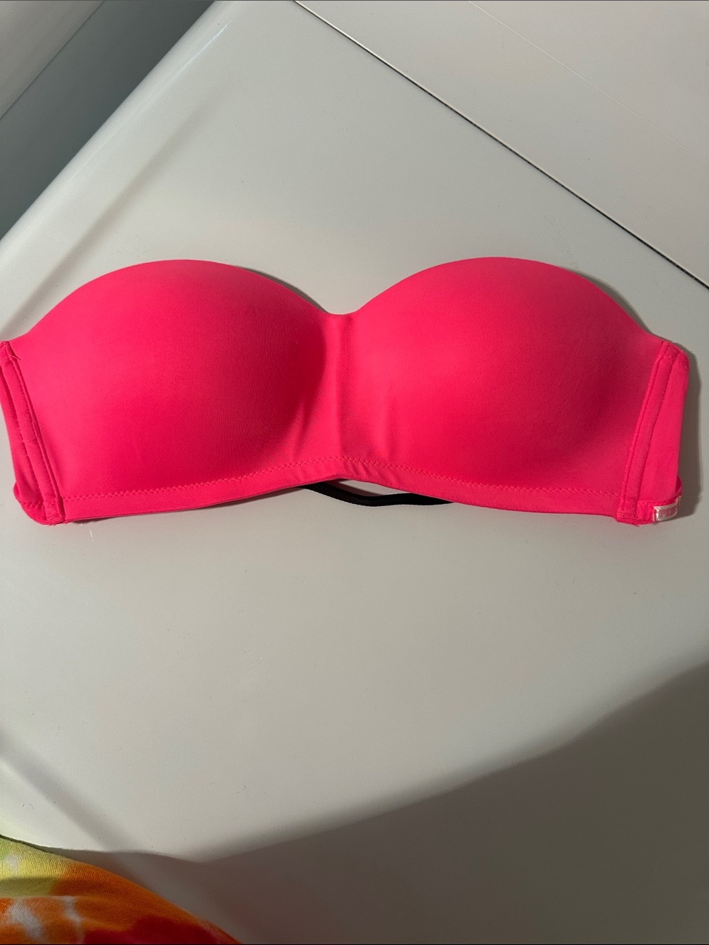 Victoria's Secret Neon Hot Pink Strapless Bandeau Bra